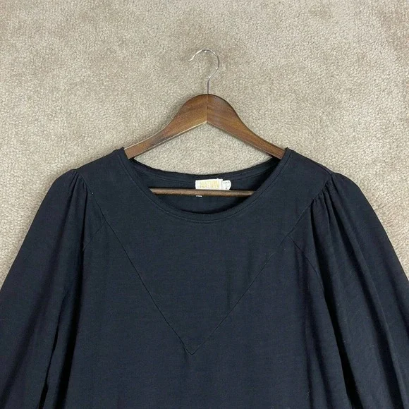 Nation LTD Elisa Dress Womens Size Small Black Puff Sleeve Easy Fit Stretch - Picture 4 of 10